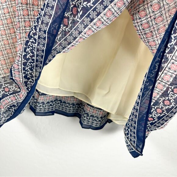 Max Studio Sleeveless Fit And Flare Boho Print Dress Pink Cream Blue Large NEW - Picture 10 of 13